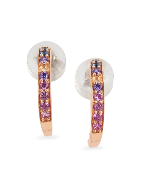

Mia by Tanishq Gold & Blue 14 KT Manhattan Hoop Earrings