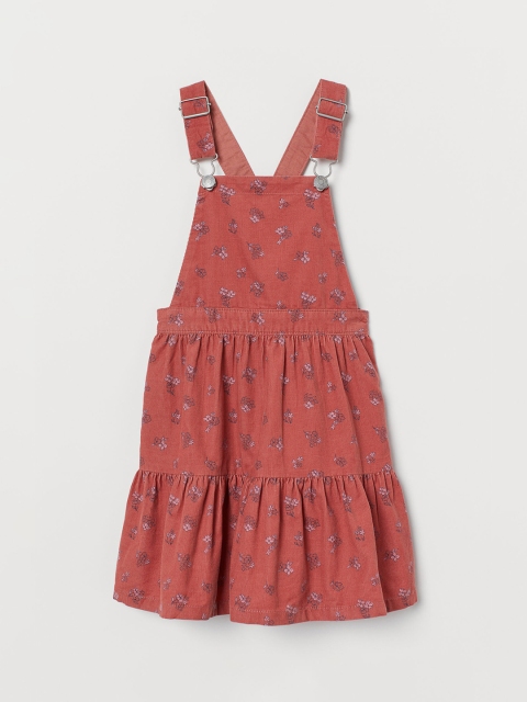 H&M Girls Pink Corduroy Dungaree Dress
