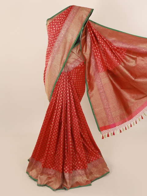 

Pothys Red Woven Design Banarasi Saree