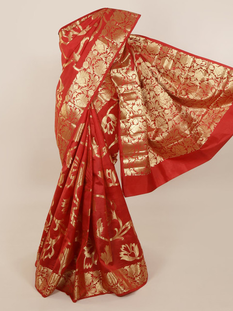 

Pothys Red Woven Design Pure Silk Saree
