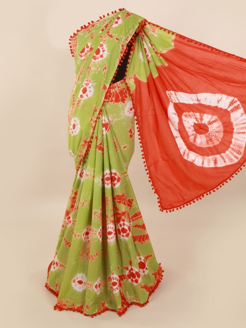 Pothys Green Dyed Pure Cotton Saree
