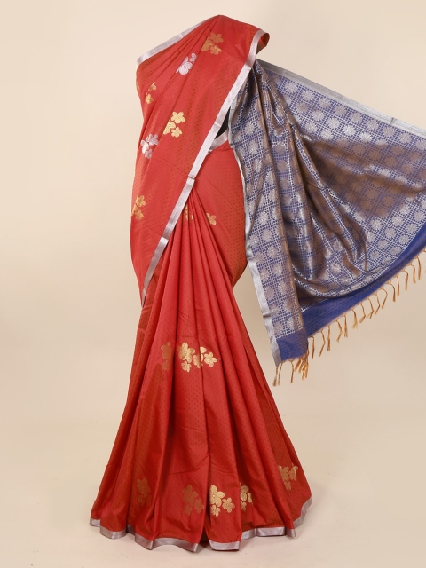 

Pothys Rust Red Printed Art Silk Saree