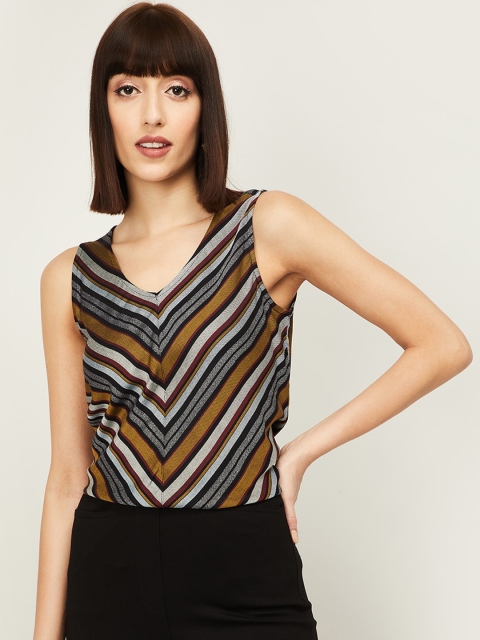 

CODE by Lifestyle Women Multicoloured Striped Top, Multi