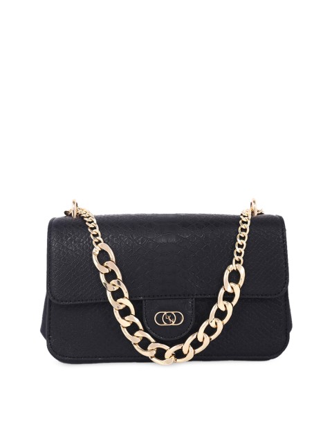 

LYN Black Textured Sling Bag