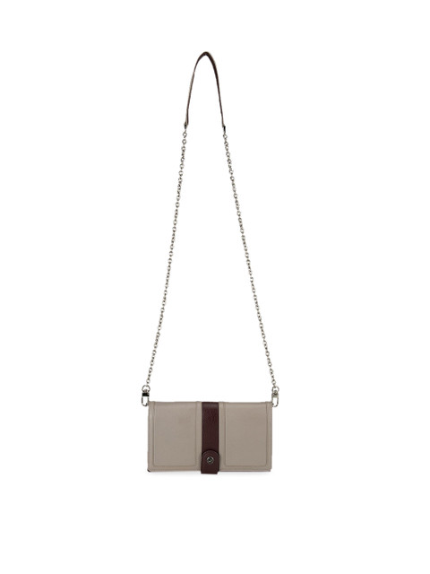 

Da Milano Women Beige & Brown Colourblocked Leather Two Fold Wallet