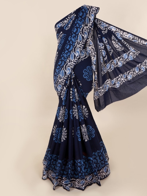 

Pothys Blue Printed Pure Cotton Saree