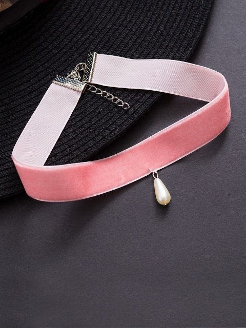 

Golden Peacock Pink Alloy Choker Necklace