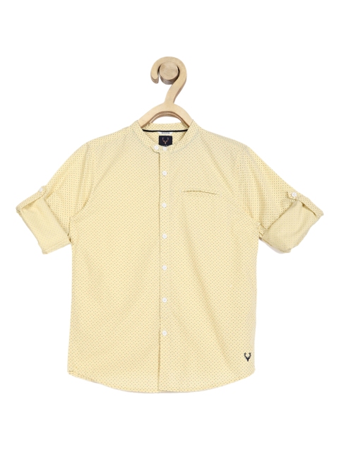 

Allen Solly Junior Boys Yellow Regular Fit Printed Cotton Casual Shirt