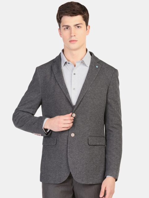 

Arrow New York Men Grey Self-Design Single-Breasted Casual Blazer