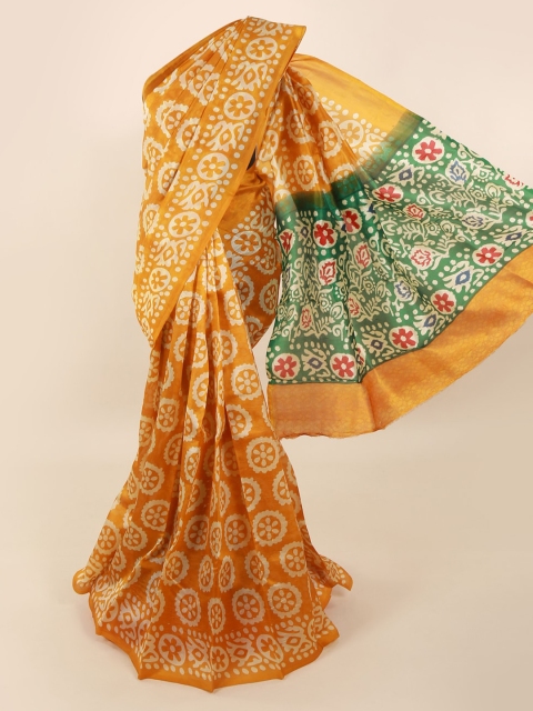 

Pothys Yellow Printed Pure Silk Saree