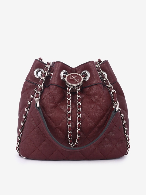 

LYN Burgundy Textured Shoulder Bag
