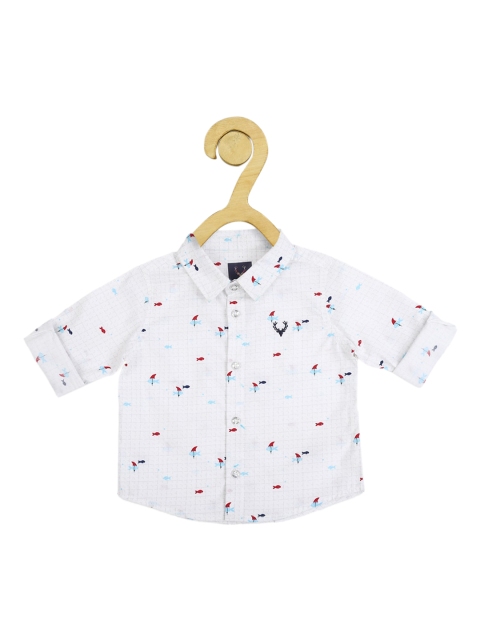 

Allen Solly Junior Boys White Regular Fit Printed Casual Shirt