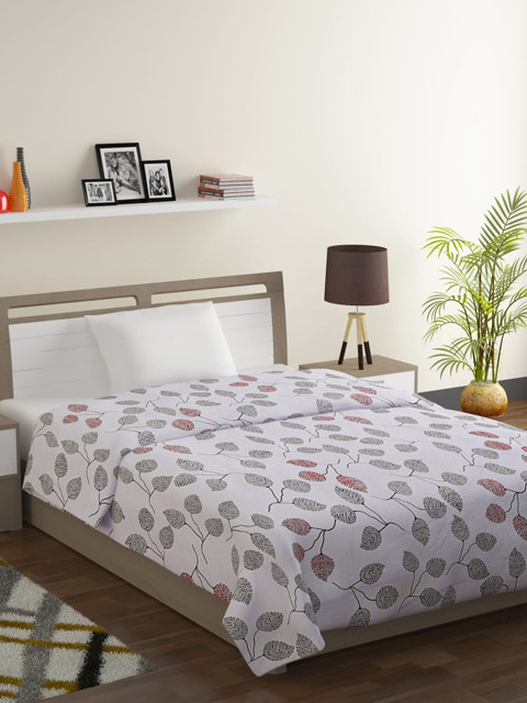 

SWAYAM Grey & Black Floral Mild Winter 150 GSM Single Bed Comforter
