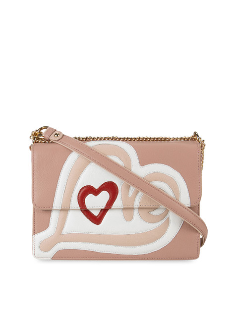

Da Milano Pink & White Printed Leather Shoulder Bag
