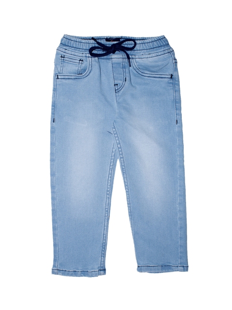 

KiddoPanti Boys Blue Regular Fit Mid-Rise Clean Look Jeans