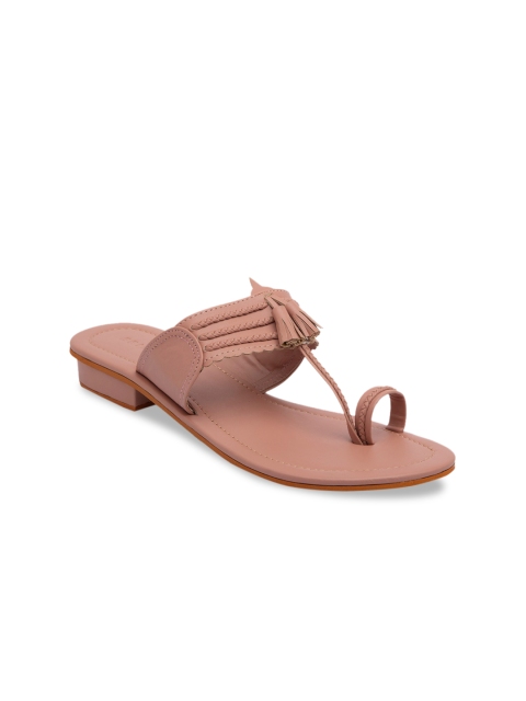 

ERIDANI Women Pink Solid One Toe Flats