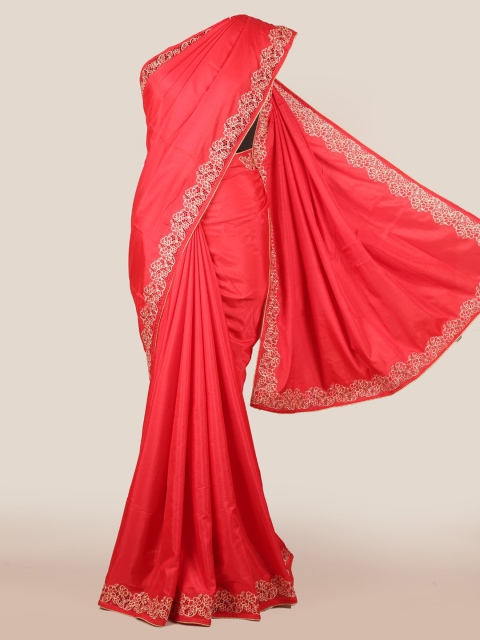 

Pothys Red Solid Art Silk Saree
