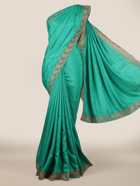 

Pothys Green Solid Art Silk Saree
