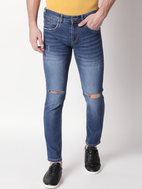

BOLTS and BARRELS Men Blue Slim Fit Mid-Rise Slash Knee Jeans
