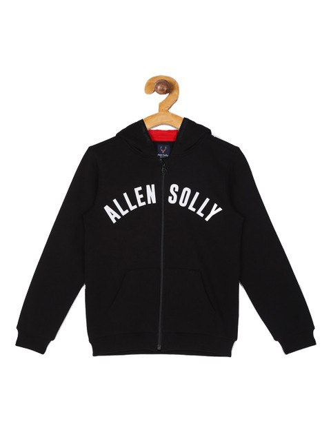 

Allen Solly Junior Boys Black Brand Logo Print Hooded Sweatshirt