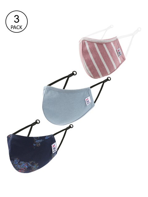

XIN Unisex Pack Of 3 Assorted 2-Ply Reusable Cloth Masks