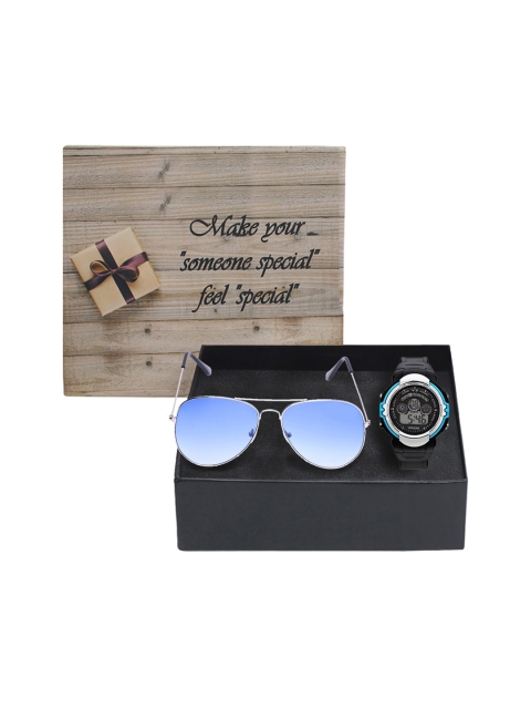 

Fantasy World Unisex Kids Blue & Black Watch & Sunglasses Gift Set FWGiftset181-AVI-YS02-01