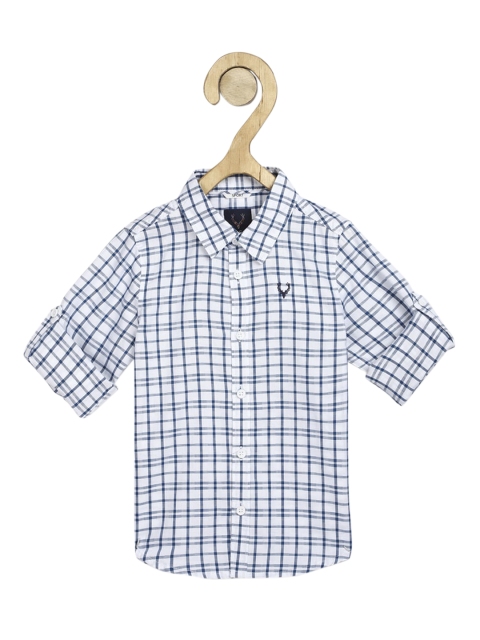 

Allen Solly Junior Boys White & Blue Regular Fit Checked Cotton Casual Shirt