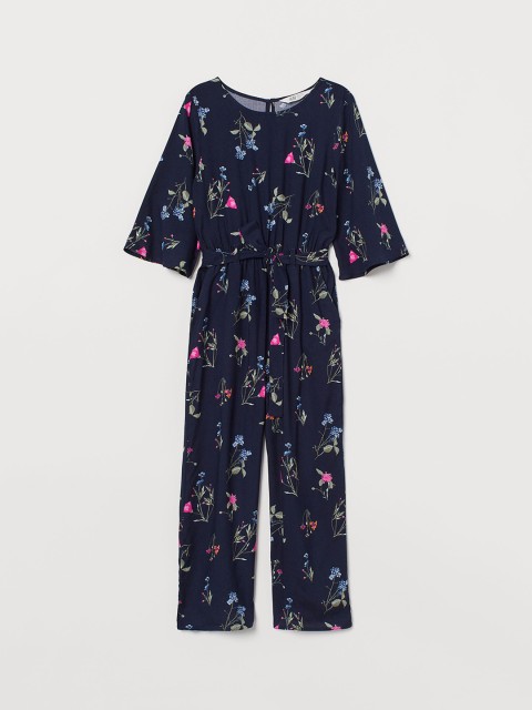 

H&M Girls Black Printed Jumpsuit