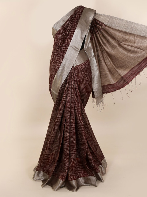 

Pothys Maroon Woven Design Pure Silk Saree