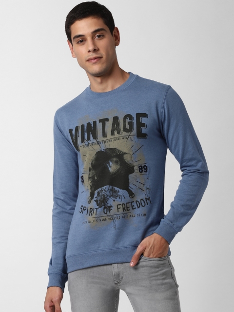 

Peter England Men Blue Printed Sweatshirt