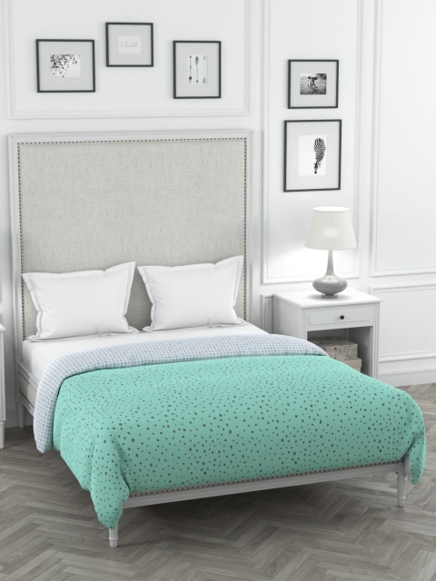 

Portico New York Unisex Green Abstract King Bed Comfortor, Sea green