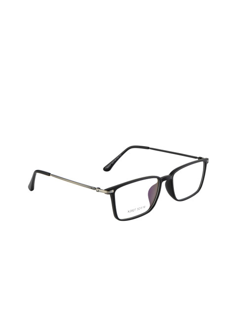 

Clark N Palmer Unisex Black & Grey Solid Full Rim Rectangle Frames