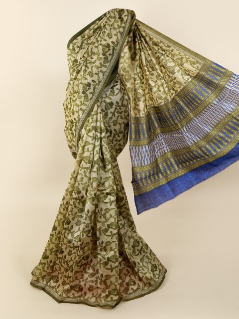 

Pothys Green Printed Pure Silk Saree