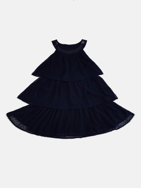 

Pantaloons Junior Girls Navy Blue Solid A-Line Dress