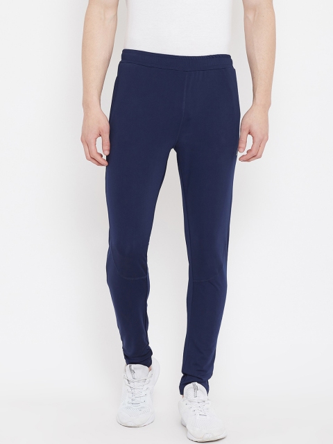 

Athleto Men Navy Blue Solid Slim-Fit Track Pants