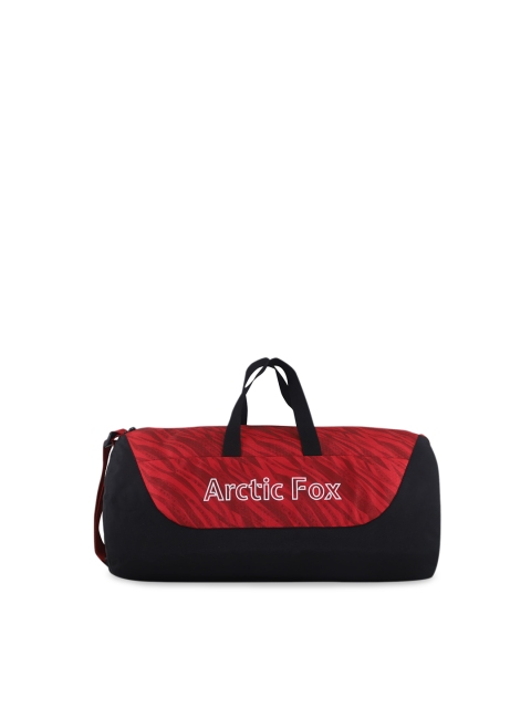 

Arctic Fox Unisex Black and Red Printed Barrel Duffle Bag