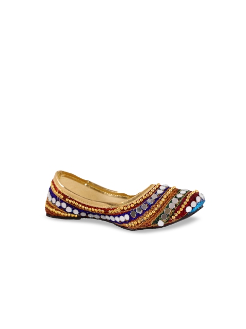 

Chipbeys Girls Brown & Blue Embellished Leather Mojaris