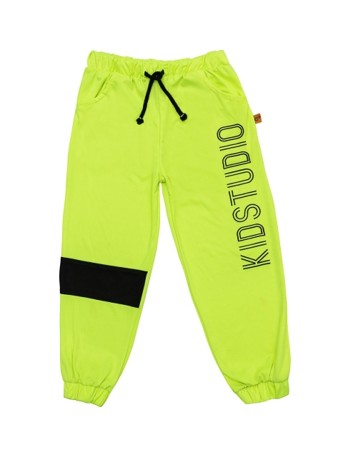 

Kid Studio Kids Lime-Green & Black Solid Straight-Fit Joggers