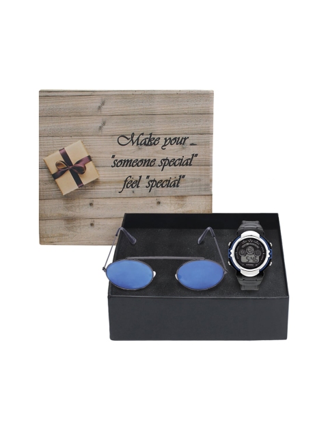 

Fantasy World Unisex Kids Blue & Black Watch & Sunglass Gift Set FWGiftset134-5716401-02-01