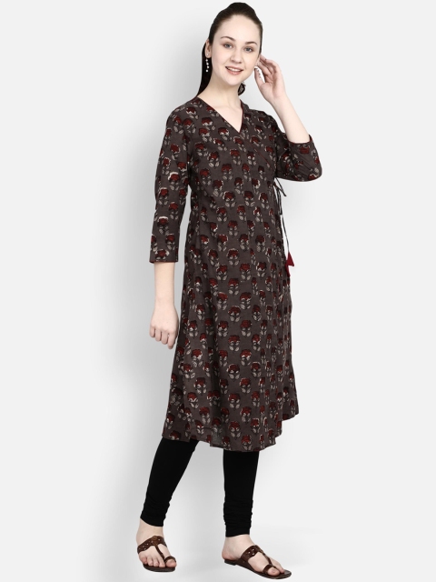 

Molcha Women Brown & Red Floral Printed Kurta