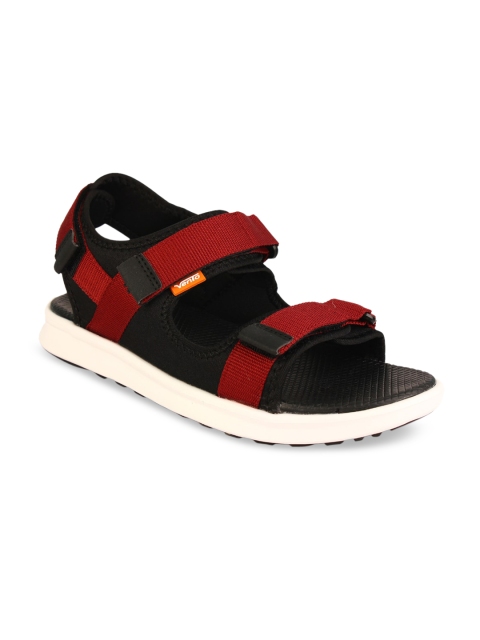 

Vento Men Red & Black Solid Sports Sandals