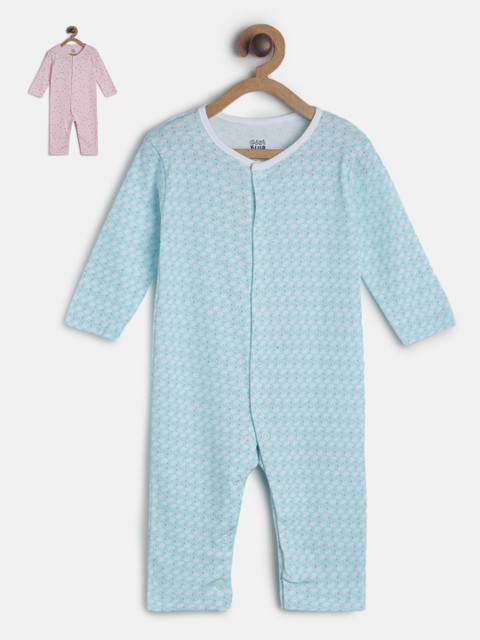 

MINI KLUB Infant Girls Pack of 2 Printed Rompers, Blue