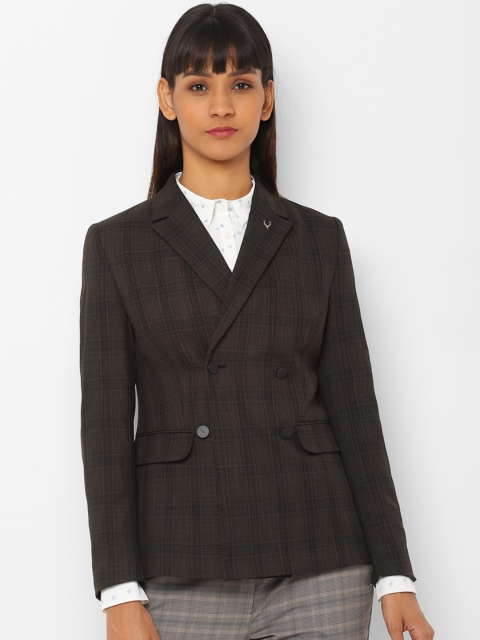 

Allen Solly Woman Brown Checked Double-Breasted Casual Blazer
