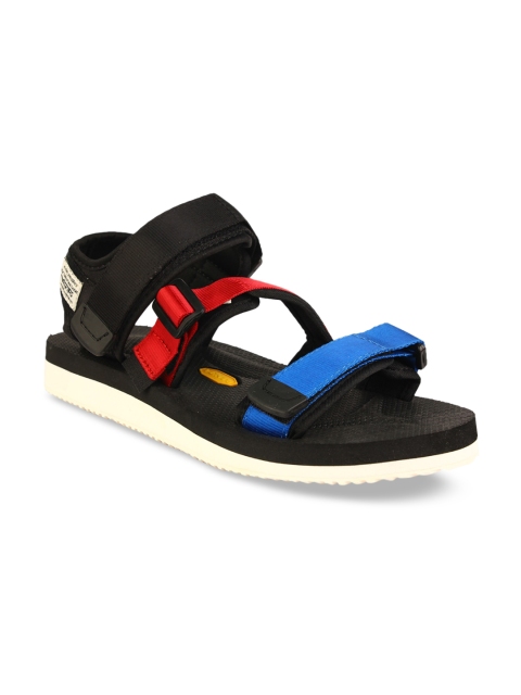 

Vento Men Blue & Black Solid Sports Sandals