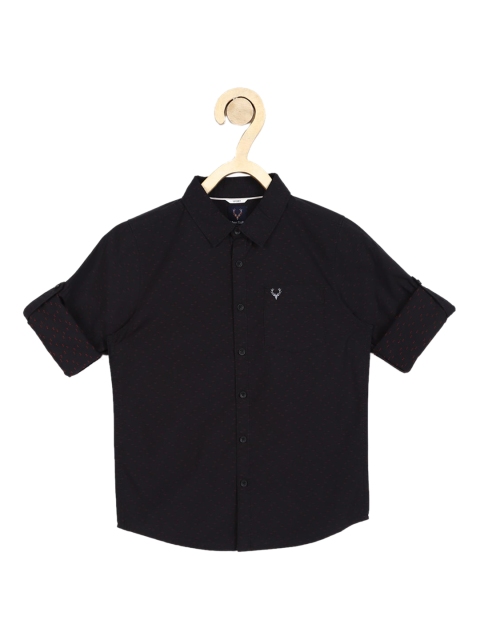 

Allen Solly Junior Boys Black & Brown Slim Fit Printed Cotton Casual Shirt