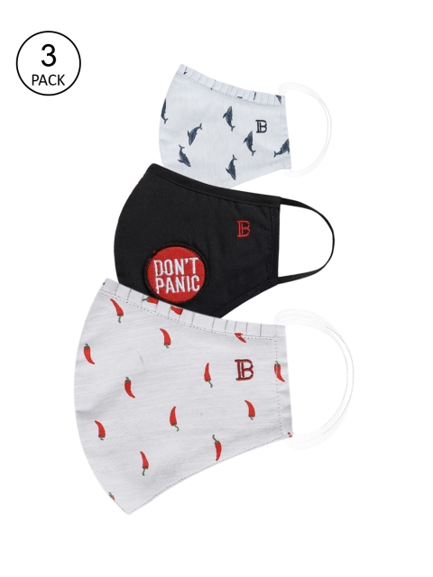 

Bene Kleed Pack Of 3 Printed 5-Ply Reusable Protective Outdoor Masks, White