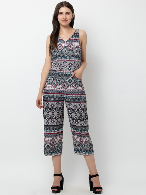 

DODO & MOA Women Black & White Printed Capri Jumpsuit