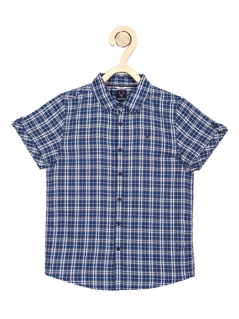 

Allen Solly Junior Boys Blue Slim Fit Checked Cotton Casual Shirt