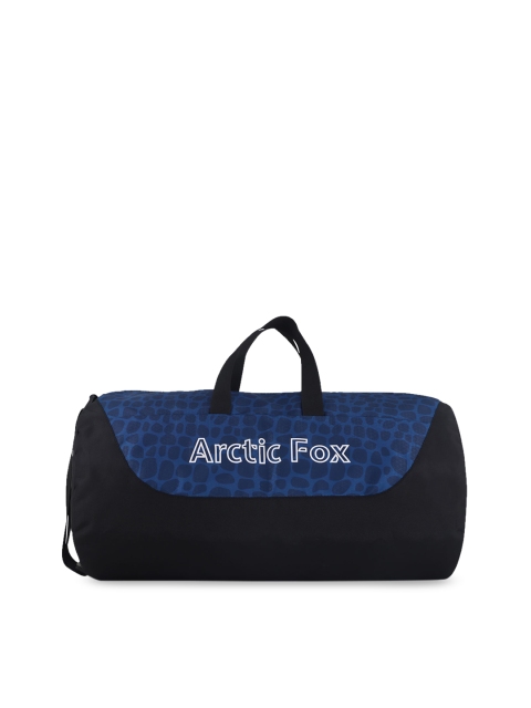 

Arctic Fox Unisex Blue & Black Printed Barrel Duffle Bag