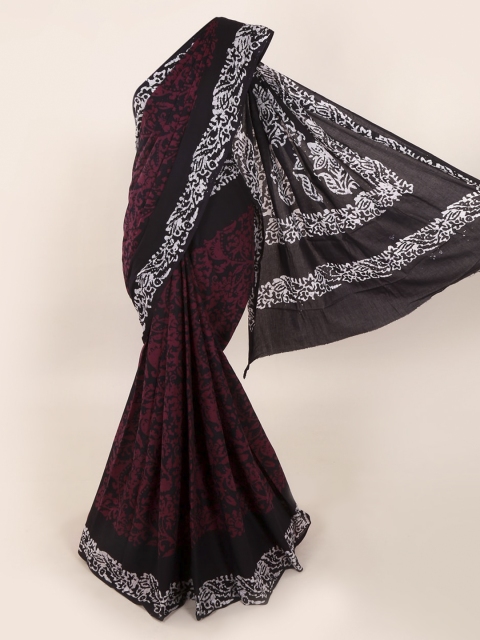 

Pothys Burgundy Batik Printed Pure Cotton Saree